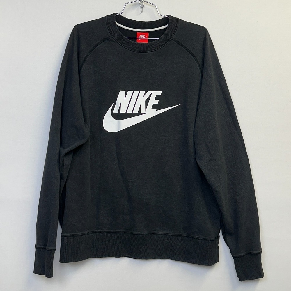 Nike Sportswear Graphic Crewneck Sweatshirt Sun Washed Black Men's Size‎ XL